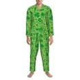 thumbnail image 4 of Bingfone Men'S Pajama Set 2 Piece Loungewear Pjs, Long Sleeve With Pajama Pants-St Patrick'S Day, 4 of 9