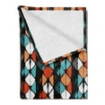 thumbnail image 2 of Modern Soft Flannel Fleece Throw Blanket, Vector Contemporary Design Geometric Hexagonal Detailed Image, Cozy Plush for Indoor and Outdoor Use, 50" x 60", Turquoise Salmon, by Ambesonne, 2 of 5