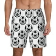 thumbnail image 2 of Picia Happy Soccer pattern Mens Swim Trunks with Compression Liner Stretch Beach Shorts Quick Dry with Zipper Pockets No-Chafing Board Shorts-3X-Large, 2 of 9