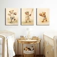 thumbnail image 4 of Bear Rugby Sports Nursery Canvas Wall Art Set of 3 - Cute Vintage Baby Bear Pictures Paintings Poster Prints, Nursery Animal Wall Decor for Children Bedroom Boy Room Decoration, 4 of 5