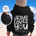 thumbnail image 2 of PMVFHDE Sweat-Shirt Fille Automne et Hiver Imprimé Lettre Col Rond Manches Longues Chandail à Capuchon Décontracté Noir, 11-12 Ans, 2 of 5