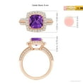 thumbnail image 4 of ANGARA Natural 2.2 Ct. Amethyst with Diamond Halo Ring in 14K Rose Gold for Women (Ring Size: 3.5), 4 of 9