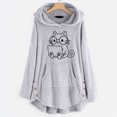 thumbnail image 1 of TIMIFIS Sweat à Capuche pour Femmes, Col Boutonné, Cordon de Serrage, Pull Décontracté à Manches Longues avec Poches - Automne, 1 of 6