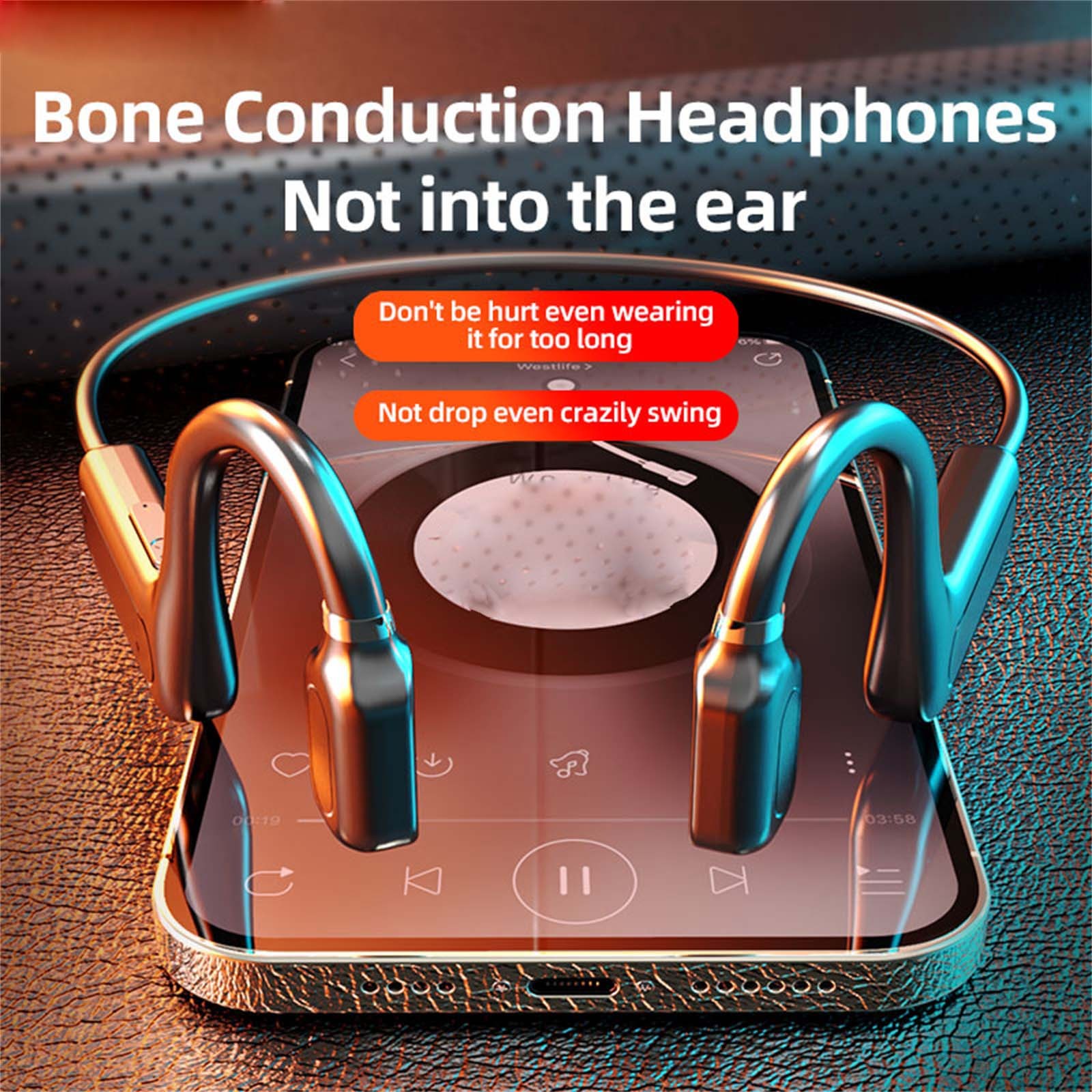 G1-1 Wireless Bluetooth 5.1 Headset Concept Bone Conduction Surround Sound Waterproof - image 2 of 3