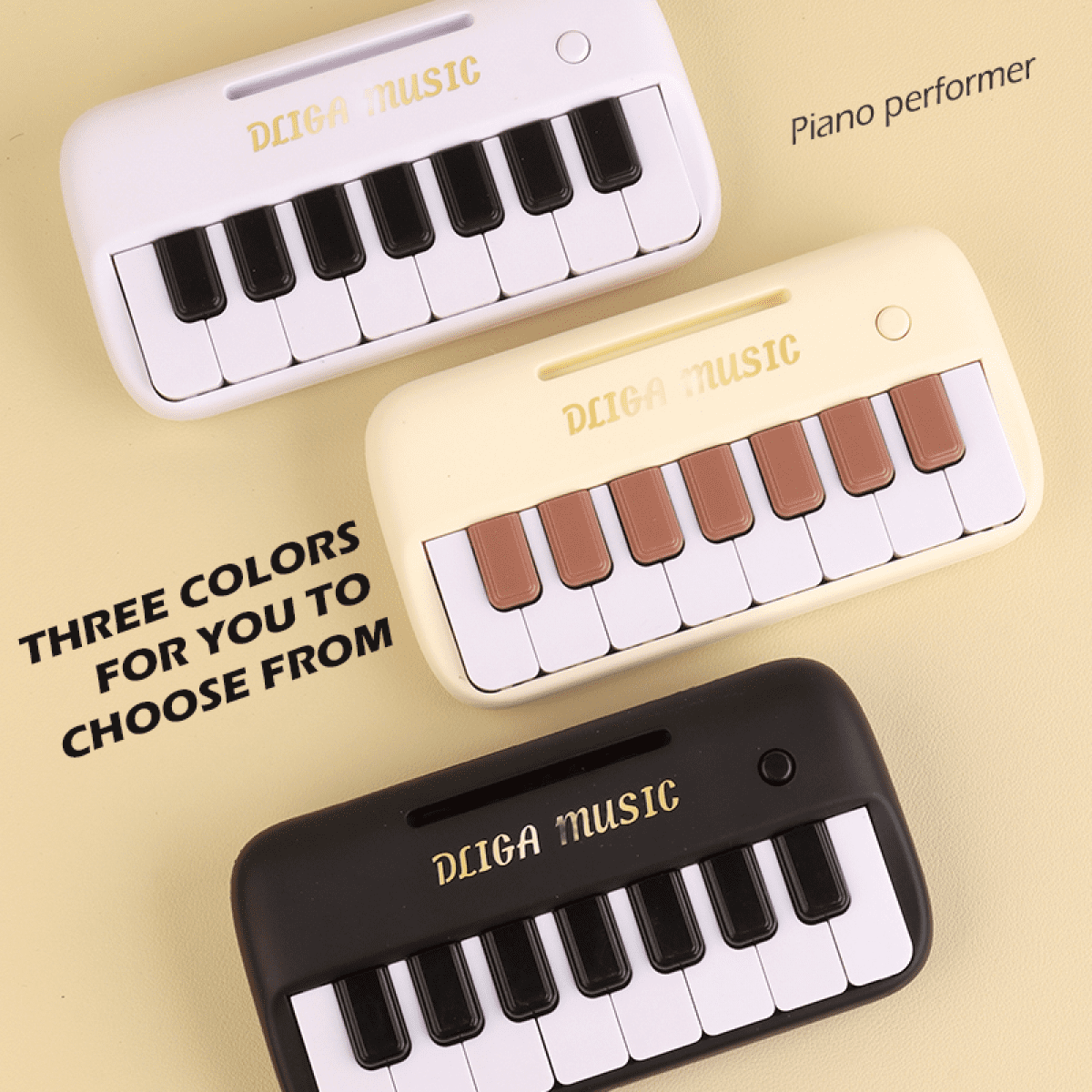 Electronic Piano Keyboard Toys with Dynamic Lights, Musical Instruments for Toddlers Ages 3-5 Birthday Gifts(Yellow)