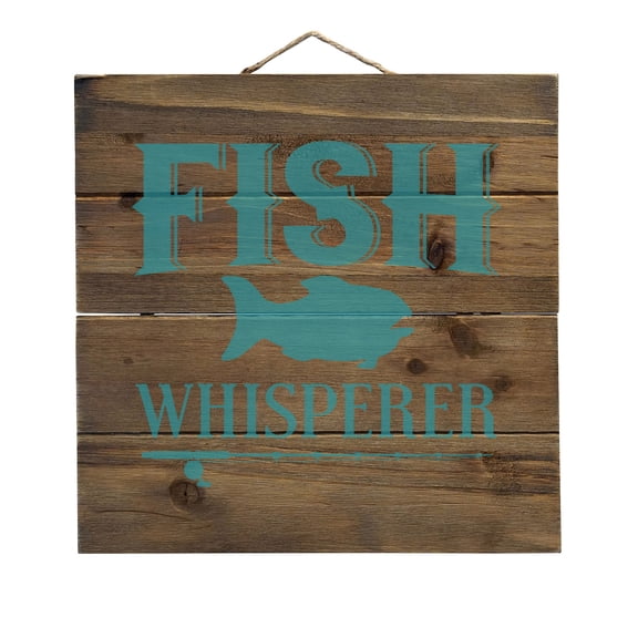 Fish Whisperer - Decorative REAL WOOD Wall Art - Faux Pallet Look
