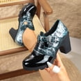 thumbnail image 2 of Women's Retro Chunky Heel Pumps, Color Block Platform Dress Shoes, Round Toe Comfortable High Heel Walking Shoes, Adjustable Buckle Casual Heels for Daily Wear, 2 of 10
