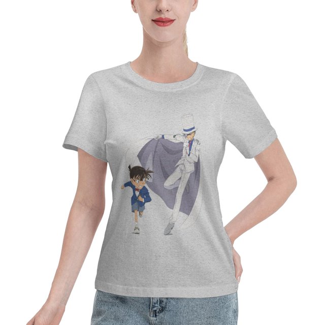 Women's Basic Short Sleeve T-Shirt Conan and Kaito Kidd