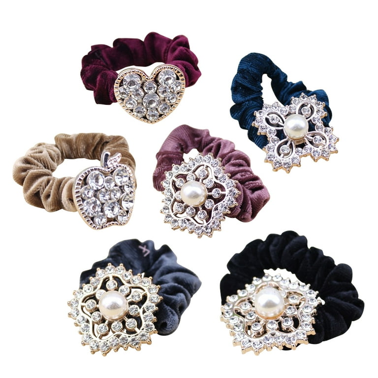 Bella Fashion Wholesale removeBella 5-Pack Crystal Hair Holder Barrettes for High or Low Ponytail YY86900-5-5