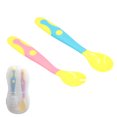 thumbnail image 2 of Utensilios para bebés ANGGREK cucharas tenedores 2 juegos de silicona con estuche de transporte, 2 of 8