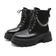 thumbnail image 4 of NECHOLOGY Botas Mujer Adulto Femenino Zapatos Botines mujer Mujer Suela gruesa Tacón grueso Cremallera Decoración de Ropa de abrigo de moda Botas para mujer (Black, 8), 4 of 7