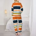 thumbnail image 5 of Bingfone Womens Pajama Sets Colorful Pastel Stripes Print,Long Sleeve Loungewear Pajamas Set-X-Large, 5 of 9