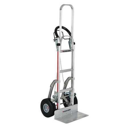 Magliner NPK122G2C5C Aluminum Paddle Brake Hand Truck, U Frame Extension, Loop Handle, Foam Filled 10" Wheels, 60" Height x 21-/2" Wide x 20-1/2" Depth, 500 lb. Load Capacity