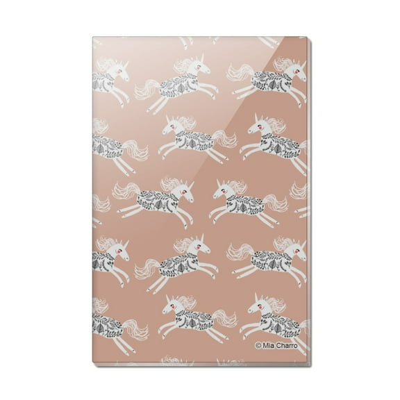 Prancing Unicorns Rectangle Acrylic Fridge Refrigerator Magnet