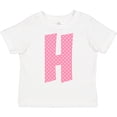 thumbnail image 3 of Inktastic Pink and White Polka Dots Letter H Boys or Girls Toddler T-Shirt, 3 of 5