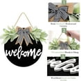 thumbnail image 3 of Morttic Welcome Sign for Front Door,Handcrafted Welcome Door Sign, 11.8 Inch Welcome Sign Wreath for Front Porch Hanging Sign Decor Farmhouse Porch Spring Welcome Sign for Wall Outside(Black), 3 of 6