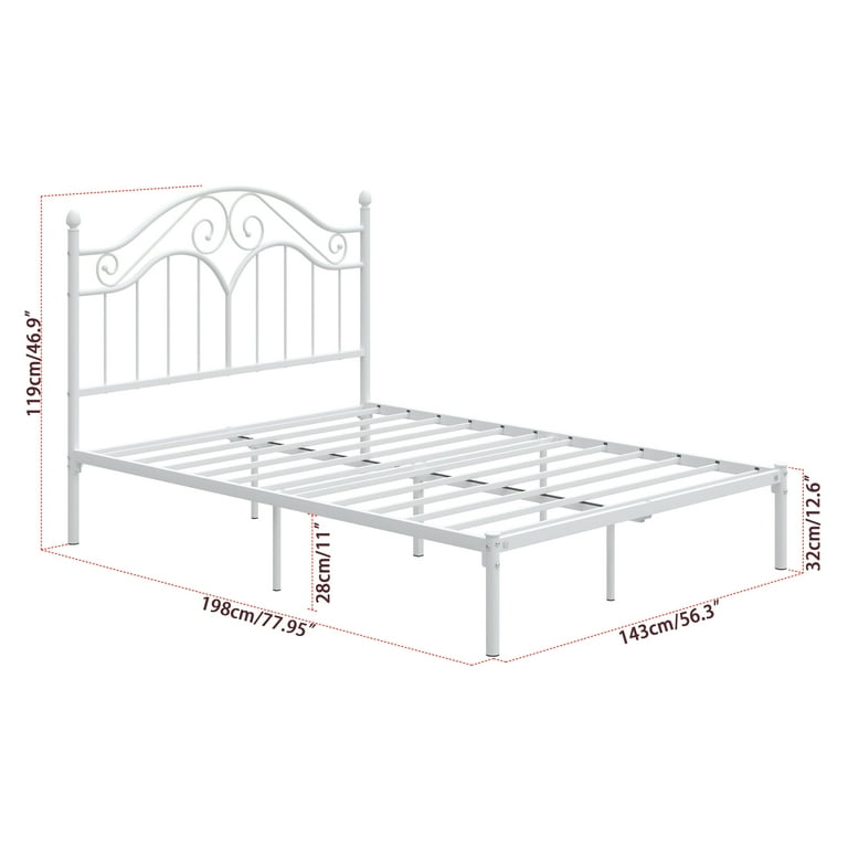 Yoneston Full Size Metal Platform Bed Frame with Vintage Yoneston Full Size Metal Platform Bed Frame with Vintage