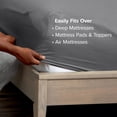 thumbnail image 6 of (2 pack) Bare Home Fitted Sheet - 24" Extra Deep Pocket - Premium 1800 Collection - King, Gray, 6 of 8