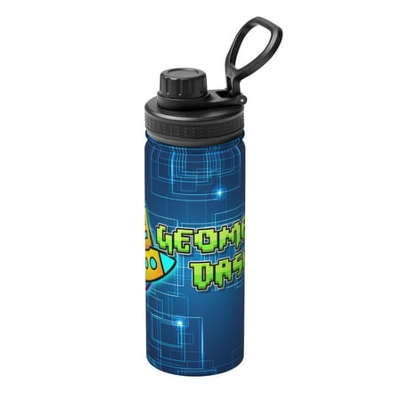 

Geometry Dash 18oz Insulated Water Bottle with Handle Stainless Steel Water Bottles with Wide Mouth Double Wall Vacuum Sports Water Bottle