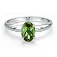 thumbnail image 3 of Gem Stone King PLAT-900 Platinum Green Tourmaline Engagement Ring for Women | 0.70 Cttw | Oval 7X5MM | Gemstone October Birthstone | Size 7, 3 of 6