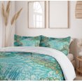 thumbnail image 6 of Ambesonne Dragonfly Duvet Cover Sets, Fantasy Flowers Mix, 2-Queen, Turquoise Amber, 6 of 7