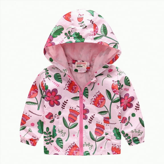Hessimy Boys Girls Rain Jacket Waterproof Windbreaker Lightweight Coat Kids Raincoat Outerwear Jean Jacket Denim Jacket Fleece Jacket Women Zip Up Jacket Bed Jacket (Pink,3-4 Years)