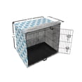 thumbnail image 6 of Nautical Dog Crate Cover, Summer Themed Monochromatic Repeating Curling Ocean Waves Motif, Easy to Use Pet Kennel Cover Small Dogs Puppies Kittens, 7 Sizes, Azure Blue and White, by Ambesonne, 6 of 6