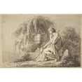 thumbnail image 3 of Circle of Angelica Kauffmann 24x17 Black Modern Framed Museum Art Print Titled - Female Figure Seated Beside an Urn (1800), 3 of 5