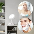 thumbnail image 2 of Lighted Makeup Mirror, Folding Double Sided Vanity Mirror, 1X/10X Magnifying, Brightness Adjustable, LED Cosmetic Mirror Desk Mirror for Travel, Home Makeup, 2 of 11