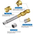 thumbnail image 3 of Uxcell Spiral Flute Thread Taps 1/2-13 UNC 2B Titanium Coated Screw Threading Tapping Tools, 3 of 5