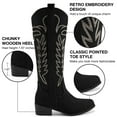 thumbnail image 3 of Ecetana Cowboy Boots for Women Wide Calf Cowgirl Boots with Classic Embroidered Chunky Heel Western Boots, 3 of 7