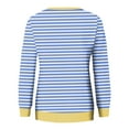 thumbnail image 3 of Women Oversized Striped Color Block Long Sleeve Crew Neck Sweatshirt Casual Loose Pullover Shirt Casual Top, 3 of 4
