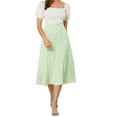 thumbnail image 2 of Allegra K Women's Peasant Elastic Waist A-Line Printed Midi Skirt, 2 of 6