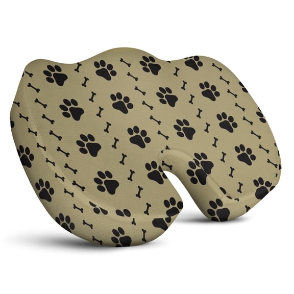 Premium Dog Pattern Memory Foam Seat Cushion Ergonomic Chair Pad for Office Chair, Car, Airplane & Bleachers Sciatica, Tailbone Hip & Back Pain Relief - Chair Cushion for Long Office Workers.