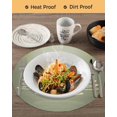thumbnail image 3 of 13 Inch Round Placemats Set of 6, Chritsmas Tree Lights Non Slip Heat Insulation PP Table Mats, Sage Green Xmas New Year Holiday Washable Place Mats for Kitchen Dining Party Table Decor, 3 of 7