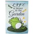 thumbnail image 2 of Northlight Life is Better in the Garden Green Frog Outdoor Garden Flag 12.5" x 18", 2 of 8