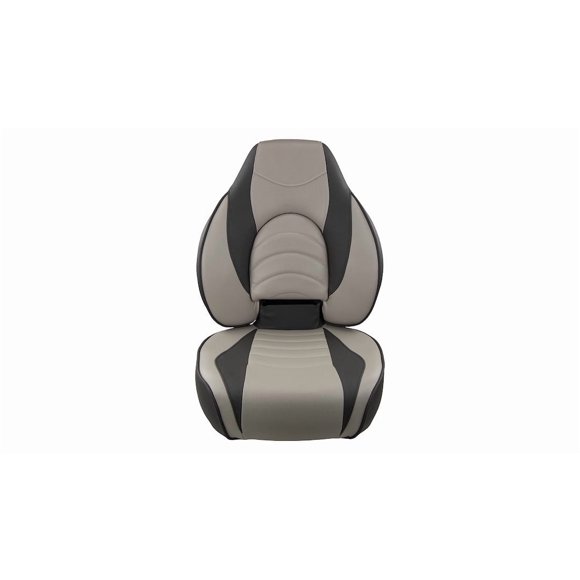 Springfield Marine Siège de Bateau 1041634-1 Fish Pro 1; Siège de Pêche; Siège Dossier Haut; Non Ajustable; Pliable; Charbon et Gris; Rembourrage en Vinyle de Qualité Marine avec Coussin en Mousse; Sans Appui-Tête