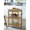 thumbnail image 2 of Boraam Aya 23"Wide Bamboo Storage Kitchen Cart with Stainless Steel Top - Natural Finish, 2 of 2
