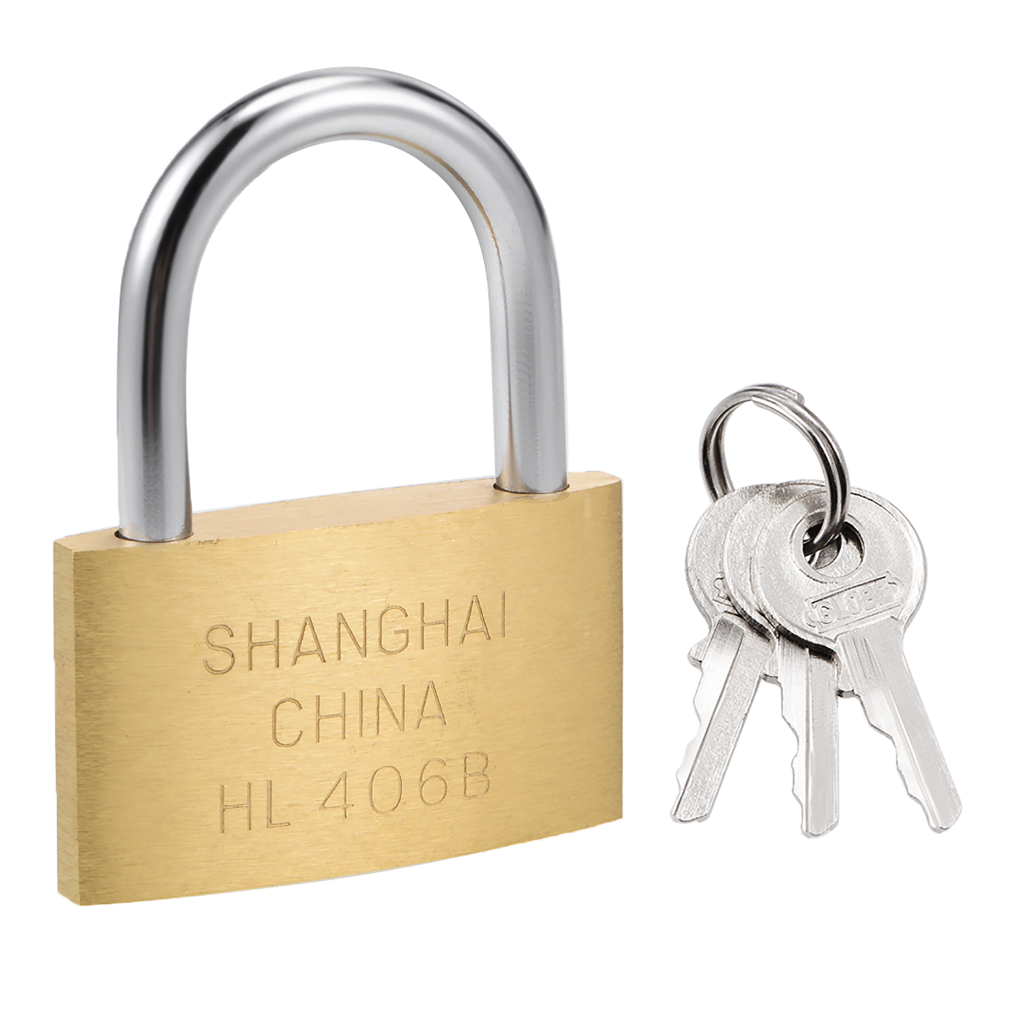 Unique Bargains Brass Padlock, Keyed Alike 60mm Wide Brushed Finish