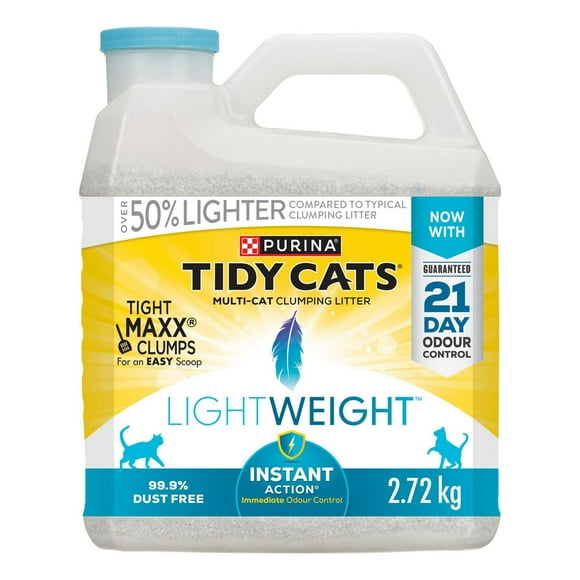 Tidy Cats Poids Plume Action Instantanée Multichat, Litière Agglomérante pour Chats 2,72 kg 2,72 kg