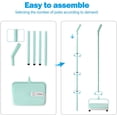 thumbnail image 3 of Eyliden Carpet Floor Sweeper Hand Push Automatic Compact Broom 4 Corner Edge Brushes Mint&White, 3 of 7