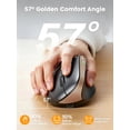 thumbnail image 3 of Ergonomic Vertical Mouse, Rechargeable Wireless Bluetooth Mouse for Small & Medium Hands, 4 Adjustable DPI Silent Click, Dual-Device Connection, Auto Sleep for Windows Mac OS，White, 3 of 8
