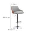 thumbnail image 5 of Taburete de bar Benzara, ajustable, giratorio, de piel sintética gris, 5 of 5