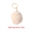 thumbnail image 3 of Fuzzy Ball Keychain Supple Comfortable Lovely Key Rings Adorable Practical Key Chains Women for Children Adults Elderly Students Beige 5cm, 3 of 7