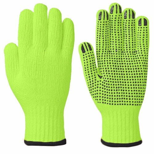 12 and 6 PAIRS OF WORRIOR POLYSTER/COTTON PVC DOTTED WORK GLOVES SAFETY GRIP 