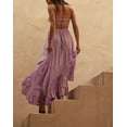 thumbnail image 4 of Kishawna Womens Boho Floral Puff Sleeve Tiered Maxi Dress Long Dresses, 4 of 7