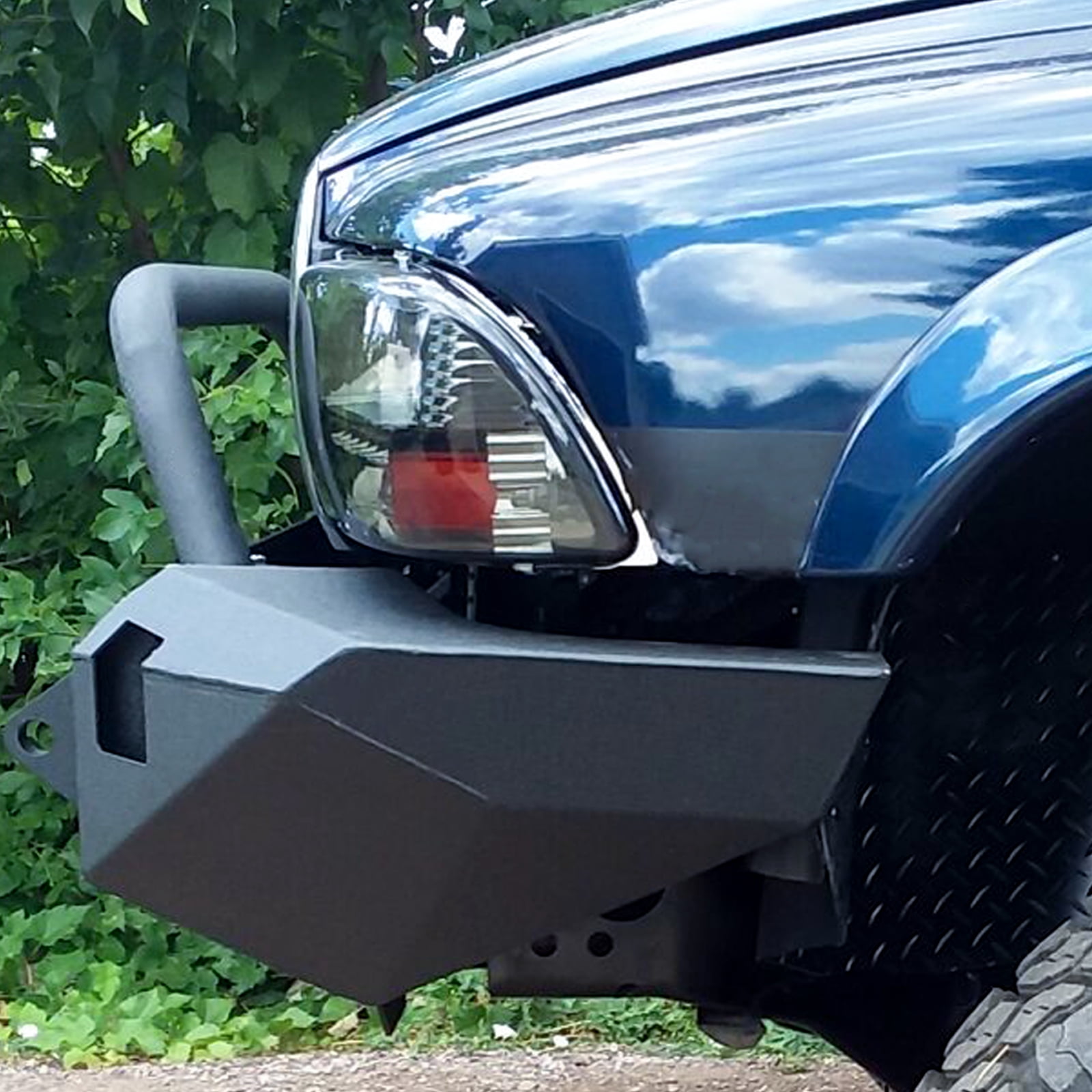 Kojem Steel Front Bumper for 1997-2004 Dodge Dakota 1998-2003 Dodge Durango w/Bull Bar Black Powder Coated Off -Road Front Guard