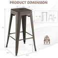 thumbnail image 4 of Gymax 30'' Set of 4 Stackable Backless Metal Bar Stools w/ Footrest for Kitchen Gun, 4 of 10