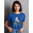 thumbnail image 2 of Polar Bear Standing On Ice  Shaped T-Shirt Women -Image by Shutterstock, Female Small, 2 of 4