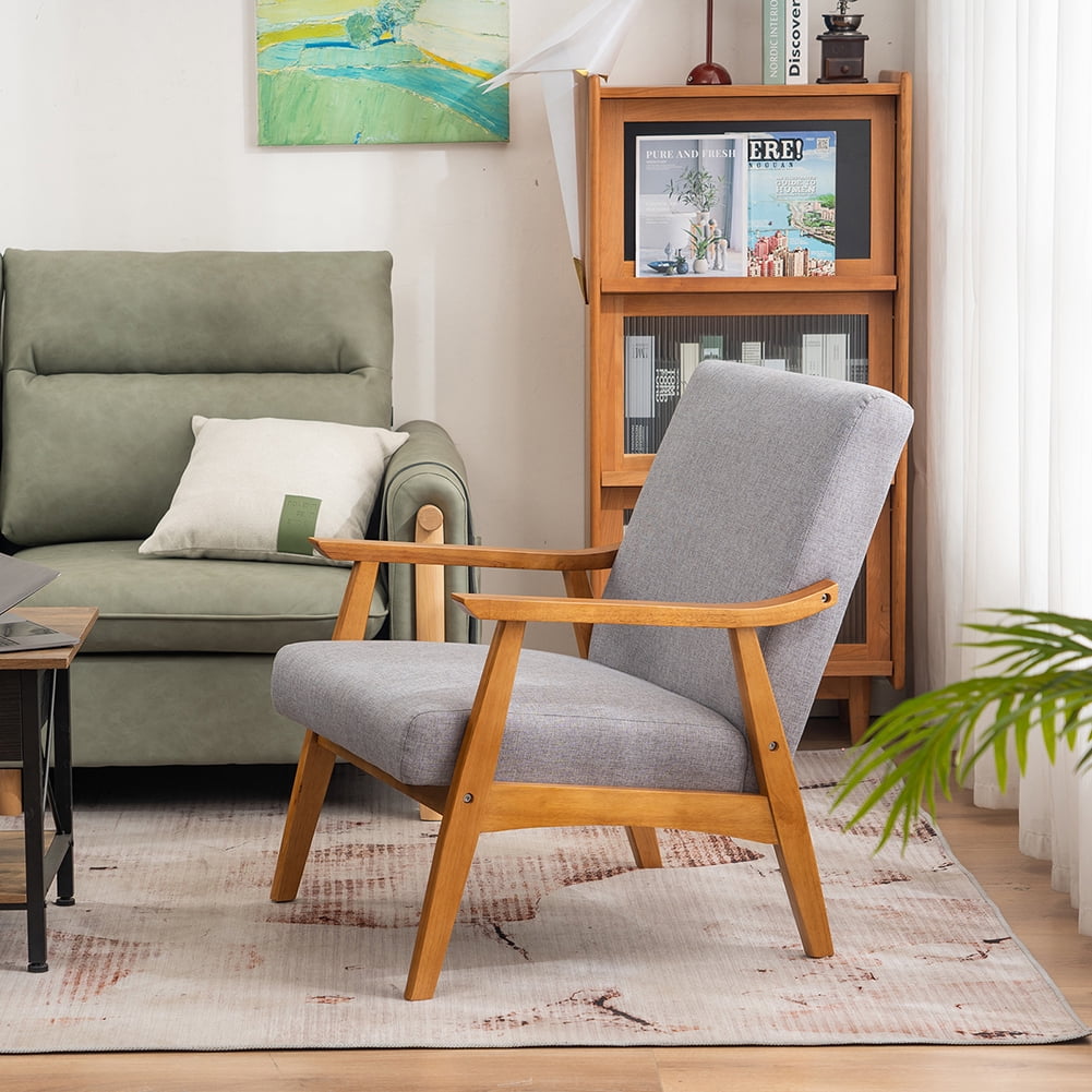 Kepooman Accent Chair, Living Room Arm Chairs with Legs for Home Kitchen Office Bistro Cafe, Light Grey Kepooman Accent Chair, Living Room Arm Chairs with Legs for Home Kitchen Office Bistro Cafe, Light Grey